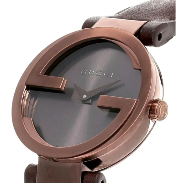 GUCCI-YA133504-2 Gucci G Interlocking Brown Dial Brown Leather Strap Watch For Women - YA133504