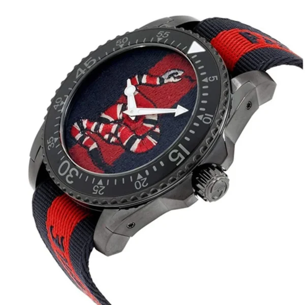 GUCCI-YA136214-2_a8fdbfd0-612a-4ba4-8459-03816a0b4d69 Gucci Dive Blue & Red Dial Blue & Red Nylon Strap Watch For Men - YA136214Gucci Dive Blue & Red Dial Blue & Red Nylon Strap Watch For Men - YA136214