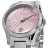 Gucci G Timeless Pink Dial Silver Steel Strap Watch For Women - YA126524