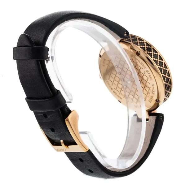 Gucci-Diamantissima-YA141401-157647-4-200128-095753 Gucci Diamantissima Quartz Black Dial Black Leather Strap Watch for Women - YA141401