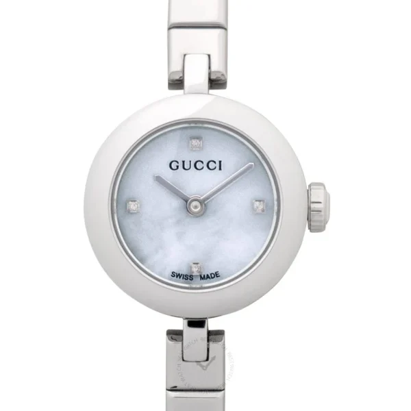 Gucci-Diamantissima-YA141503_fa42146d-5ac6-4eeb-911e-fcda49dfc08a Gucci Diamantissima Quartz Diamonds White Dial Silver Steel Strap Watch For Women - YA141503