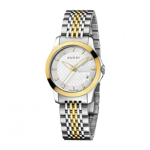 Gucci-G-Timeless-Two-Tone-Bracelet-Strap-Ladies-Watch-1-510x510-1 Gucci G Timeless Silver Dial Two Tone Steel Strap Watch For Women - YA126511