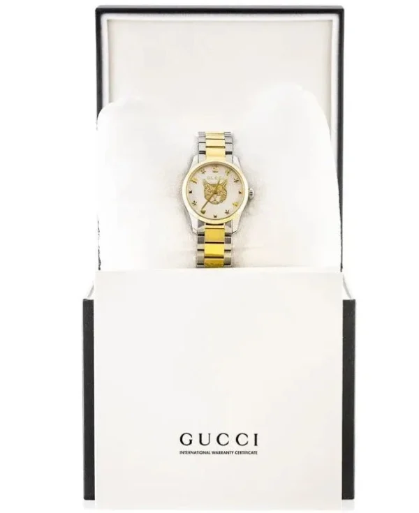 Gucci G Timeless Quartz Silver Dial Two Tone Steel Strap Watch For Women - YA126596