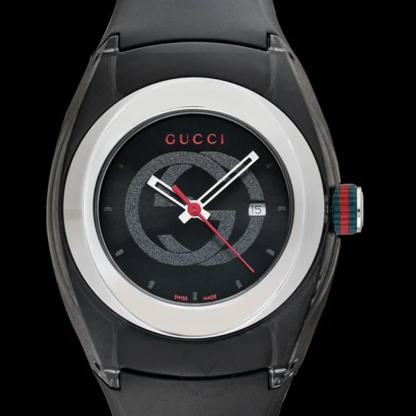 Gucci-Sync-YA137301_4 Gucci Sync Quartz Black Dial Black Rubber Strap Watch For Men - YA137301