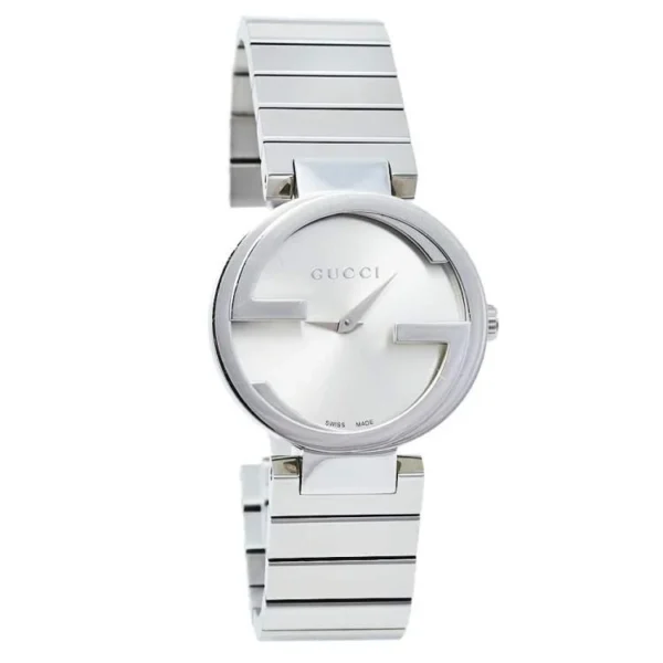 GucciSilverStainlessSteel...-632237_80172410-df77-4f4d-bff5-006f48b8cd33 Gucci G Interlocking Silver Dial Silver Steel Strap Watch For Women - YA133503