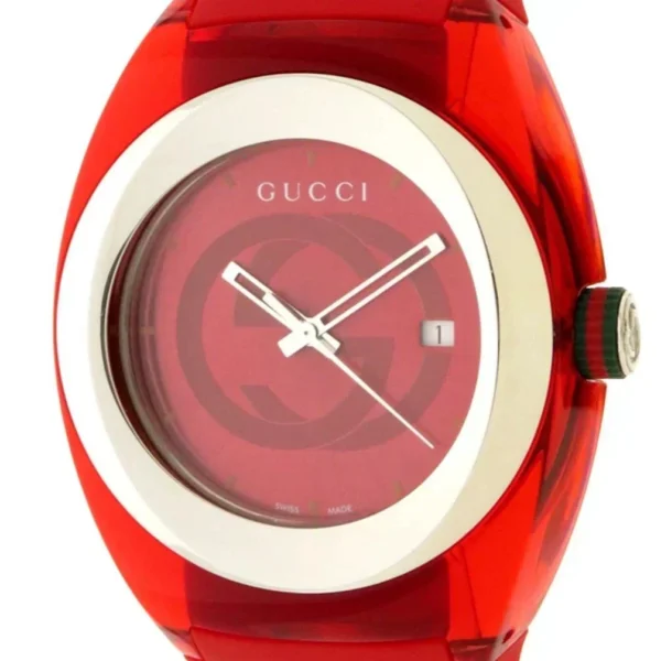 IMG_0906_juo858B_2a141f92-d4d3-475b-8769-961e5d6c3d13 Gucci Sync XXL Quartz Red Dial Red Rubber Strap Unisex Watch - YA137103