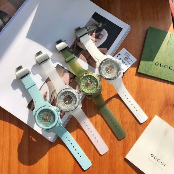 IMG_7996 Gucci Dive Automatic White Dial White Rubber Strap Unisex Watch - YA136342