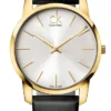 K2G21520_1 Calvin Klein City Silver Dial Black Leather Strap Watch for Men - K2G21520