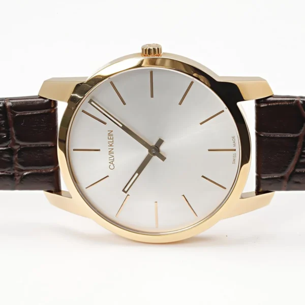 K2G21629__1_3f699b29-93b5-4458-bcbe-89d18f0a9536 Calvin Klein City White Dial Brown Leather Strap Watch for Men - K2G21629