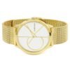 K3M21526-1 Calvin Klein Minimal White Dial Gold Mesh Bracelet Watch for Men - K3M21526
