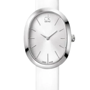 Calvin Klein Incentive White Dial White Leather Strap Watch for Women - K3P231L6