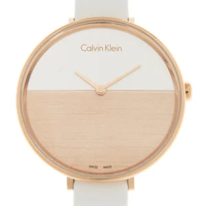 K7A236LH Calvin Klein Rise White Dial White Leather Strap Watch for Women - K7A236LH