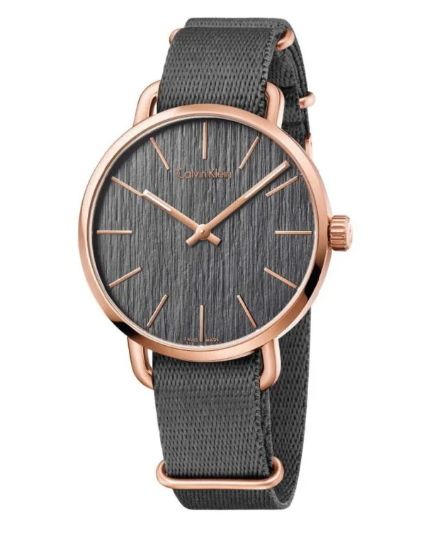 K7B216P3 Calvin Klein Even Grey Dial Grey NATO Strap Watch for Men - K7B216P3