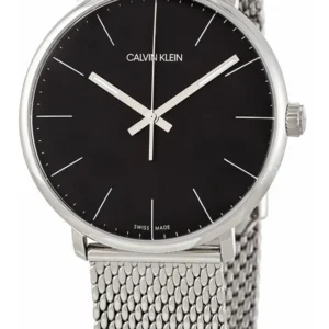 Calvin Klein High Noon Black Dial Silver Mesh Bracelet Watch for Men - K8M21121