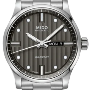 M005.430.11.061.80_0_front_1_e1ed0476-3417-46b3-a53b-417fa698b1a5 Mido Multifort Automatic Gray Dial Silver Steel Strap Watch For Men - M005.430.11.061.80
