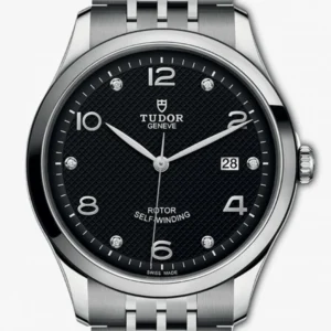 M91650-0004_0 Tudor 1926 Automatic Diamonds Black Dial Silver Steel Strap Watch for Men - M91650-0004