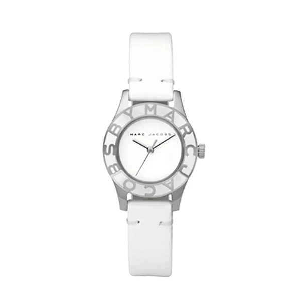 Marc Jacobs Blade White Dial White Leather Strap Watch for Women - MBM1097