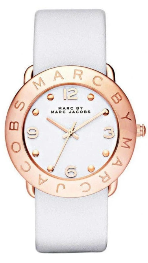 MBM1180-1 Marc Jacobs Amy White Dial White Leather Strap Watch for Women - MBM1180