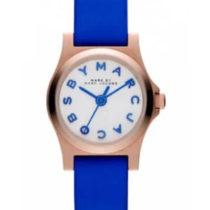 MBM1238 Marc Jacobs Henry White Dial Blue Leather Strap Watch for Women - MBM1238