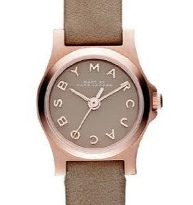 Marc Jacobs Henry Dinky Grey Dial Grey Leather Strap Watch for Women - MBM1239