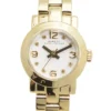 Marc Jacobs Amy Dinky White Dial Gold Steel Strap Watch for Women - MBM3226