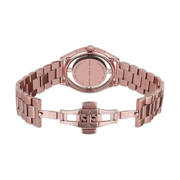 MBM3414-back Marc Jacobs Tether Transparent Rose Gold Dial Rose Gold Steel Strap Watch for Women - MBM3414
