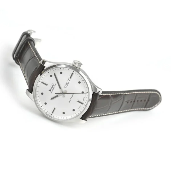 MD041_d5964d68dab54d608cf6daa10fe54647 Mido Multifort Automatic Silver Dial Black Leather Strap Watch For Men - M005.430.16.031.80