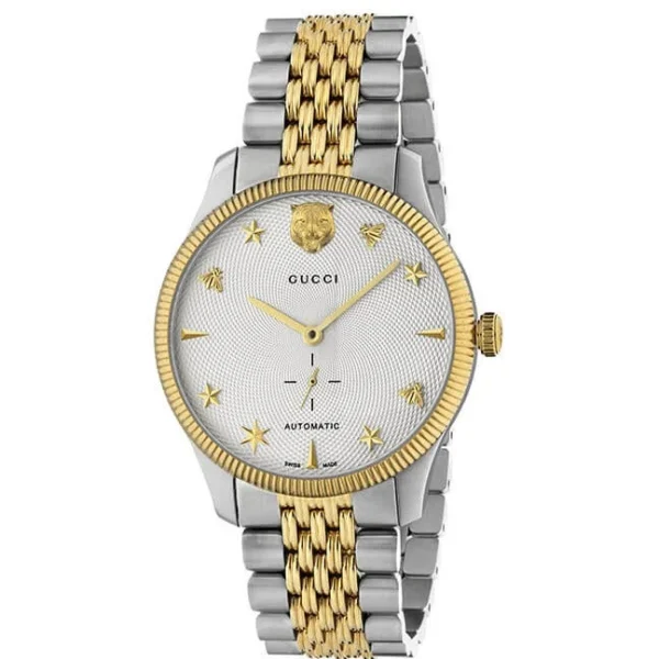 MONACO-Gucci-Timepieces-G-Timeless-YA126356_000 Gucci G Timeless Automatic White Dial Two Tone Steel Strap Watch for Men - YA126356