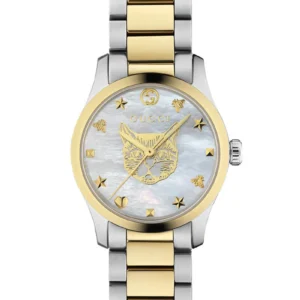 Gucci G Timeless Quartz Mother of Pearl Dial Two Tone Steel Strap Watch For Women - YA1265012