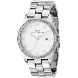 Marc-by-Marc-Jacobs-Watches-MBM3044fw1500fh1500 Marc Jacobs Henry Diamonds White Dial Silver Steel Strap Watch for Women - MBM3044