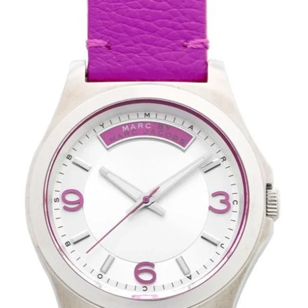 Marc_By_Marc_Jacobs-MBM1262_d9425dab-0987-4aee-b5bc-7a34667ab524 Marc Jacobs Baby Dave Silver Dial Purple Leather Strap Watch for Women - MBM1262