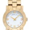 Marc Jacobs Amy White Dial Gold Steel Strap Watch for Women - MBM3056
