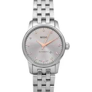 Mido-Baroncelli_III-M7600.4.67.1_e9dad76d-581e-41d0-9e76-7db45e560067 Mido Baroncelli III Automatic Silver Dial Silver Steel Strap Watch For Men - M8600.4.67.1