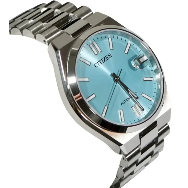 NJ0151-88M_3_LRG Citizen Tsuyosa Automatic Turquoise Dial Silver Steel Strap Watch For Men - NJ0151-88M