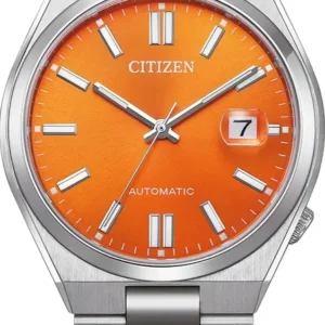 NJ0151-88Z Citizen Tsuyosa Automatic Orange Dial Silver Steel Strap Watch For Men - NJ0151-88Z