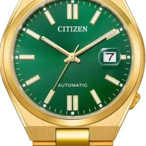 NJ0152-51X-1 Citizen Tsuyosa Automatic Green Dial Gold Steel Strap Watch For Men - NJ0152-51X