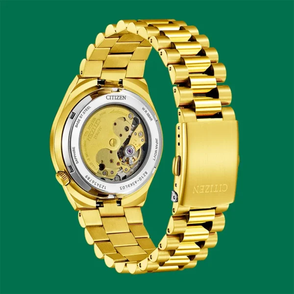 NJ0152-51X-3_437 Citizen Tsuyosa Automatic Green Dial Gold Steel Strap Watch For Men - NJ0152-51X