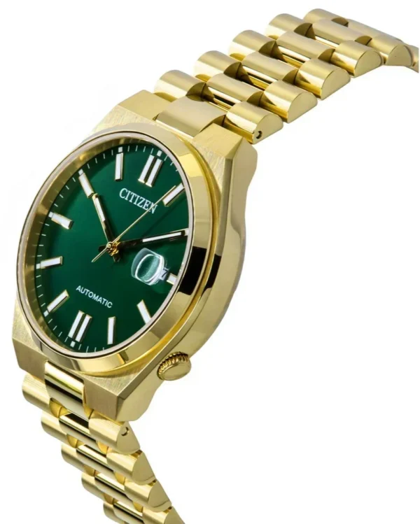 NJ0152-51X_3_LRG Citizen Tsuyosa Automatic Green Dial Gold Steel Strap Watch For Men - NJ0152-51X