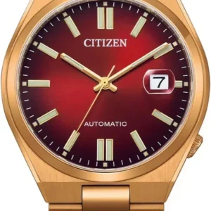 NJ0153-82X Citizen Tsuyosa Automatic Red Dial Gold Steel Strap Watch For Men - NJ0153-82X