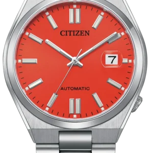 NJ0158-89W Citizen x Pantone Automatic Blazing Red Dial Silver Steel Strap Watch For Men - NJ0158-89W