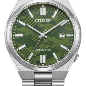 NJ0159-86X Citizen Tsuyosa Automatic Camouflage Green Dial Silver Steel Strap Watch For Men - NJ0159-86X