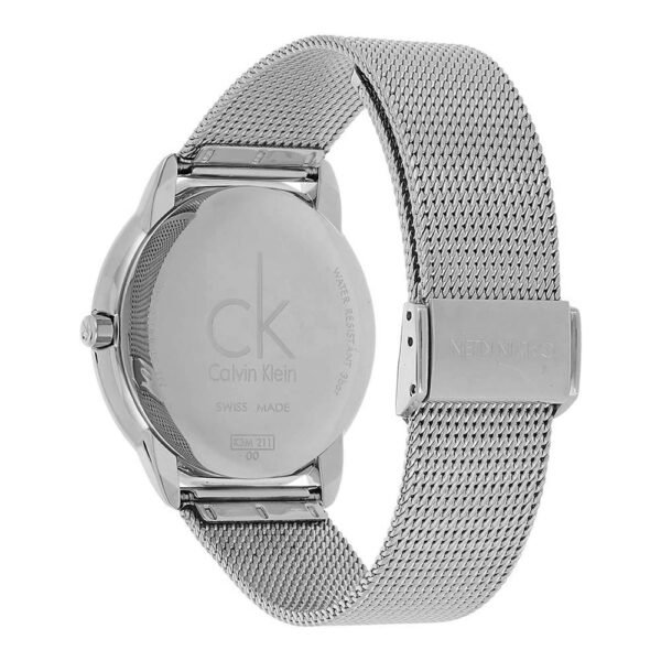 OO Calvin Klein City Chronograph Black Dial Silver Mesh Bracelet Watch for Men - K2G2G121