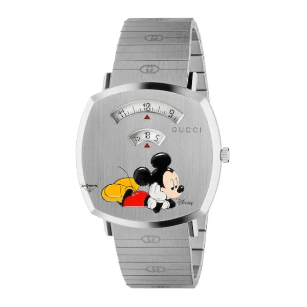 Orologio-Watch-Uhr-Montre-Reloj-Gucci-YA157419-1-acquavivagioielli.com_5b4117e1-acf7-4e6c-8f43-be976068741f Gucci Grip x Disney Quartz Silver Dial Silver Steel Strap Unisex Watch - YA157419