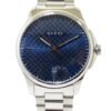 Gucci G Timeless Blue Dial Silver Steel Strap Watch For Men - YA126316