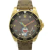 Gucci Dive Doraemon Quartz Brown Dial Brown Leather Strap Watch For Men - YA136335