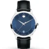 V-882044403_0_800 Movado 1881 Automatic Blue Dial Black Leather Strap Watch For Men - 606874