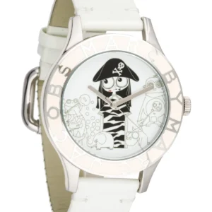 Marc Jacobs Miss Marc Pirate White Dial White Leather Strap Watch for Women - MBM1146