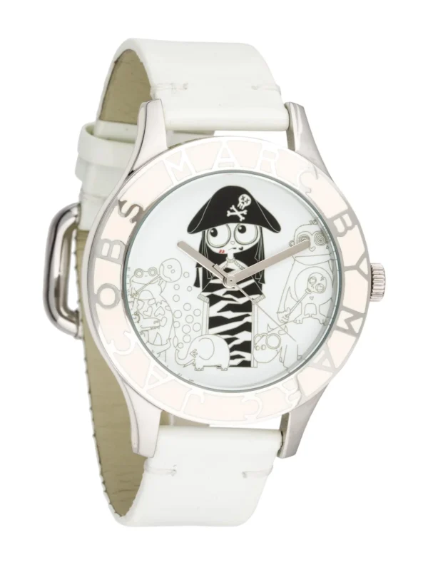 WMA20504_1_enlarged_deae2a87-8a3a-4c00-a578-8553c876b7bd Marc Jacobs Miss Marc Pirate White Dial White Leather Strap Watch for Women - MBM1146