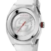 Gucci Sync XXL White Dial White Rubber Strap Watch For Men - YA137102