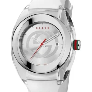 Gucci Sync XXL White Dial White Rubber Strap Watch For Men - YA137102